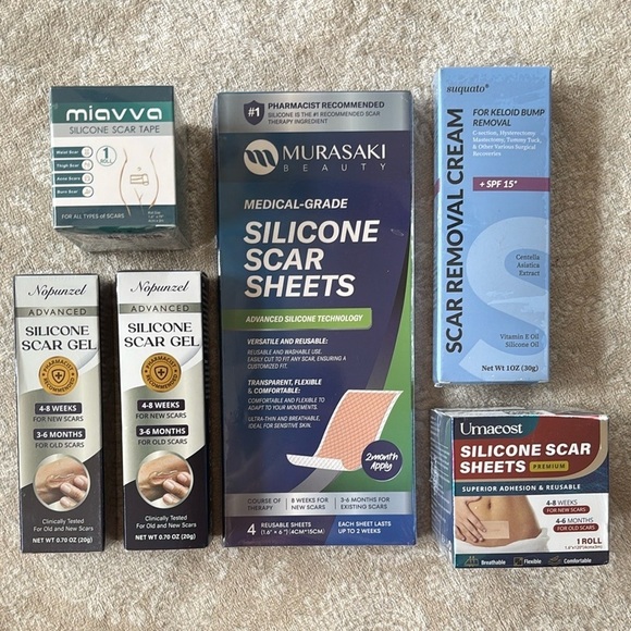 Brand New Lot of Silicone Scar Tape Sheets Advanced Treatment Scar Gel Cream - Picture 1 of 14
